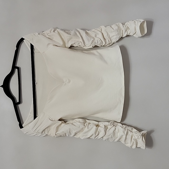 Reformation Tops - Reformation Aloura Long Sleeve Ruched Ivory Top Sz S